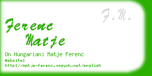 ferenc matje business card